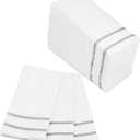 Fete Disposable Hand Towels for Bathroom, Silver Design 100 Linen-Feel Guest Towels Formal Dinner, Anniversary, and Wedding Napkins for Tables, Guestrooms, and Restrooms - 8.5x 4-Inches Folded,