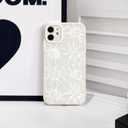 NITITOP Compatible with iPhone 11 Case Silicone Cute Flower Floral Sunflowers Pattern for Women Girl Trendy Slim Fit TPU Silicone Shockproof Full Camera Protection Cover - White