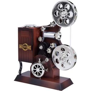 POPGIFTS Movie Projector Music Box, Mini Antique Vintage Music Box Plays Tune for Elise Movie Theater Hollywood Theme for Cinema Time Party Home Decor