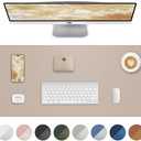 Leather Desk Pad Protector, Mouse Pad, Office Desk Mat, Non-Slip PU Leather Desk Blotter, Laptop Desk Pad, Waterproof Desk Writing Pad for Office and Home (Beige, 31.5" x 15.7")