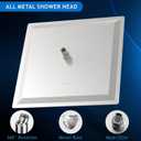 Voolan Oversize Rain Shower Head - High Flow Square Rainfall Showerhead - Waterfall Full Body Coverage - Universal Ceiling or Wall Mount (16 Inch, Brushed Nickel)