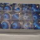 15 Pack 3.15" Fancy Christmas Tree Ornaments Set Large Christmas Baubles for Festive Decor Velvet Shatterproof Ornaments for Tree with Assorted Styles Satin Great as Christmas Ball Bulk Blue