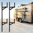 Side Mount Trailer Ladder Rack for Open/Enclosed Trailer Hold 2 Ladders