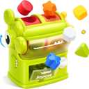 JoyCat Monster Eating The Shapes, Interactive Shape Sorter Toy for Toddlers 1-3, with 6 Rattle Shape Blocks and 2 Levers, Montessori Color Matching & Sorting Learning Toys, Gifts for 1 2 3 Year Old