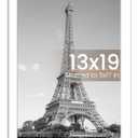 upsimples 13x19 Picture Frame, Display Pictures 11x17 with Mat or 13 x 19 Without, Wall Hanging Poster Frames, White, 1 Pack
