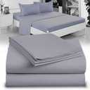 Twin XL 100% Microfiber Double Brushed Sheet Set - Extra-Soft & Wrinkle-Free - 15" Deep Pockets, 39" x 80" - Ideal for Dorms, Hospitals & Split King Beds - 3 PC Set (Twin XL, Medium Gray)