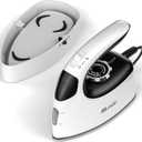 Sundu Small Iron for Clothes with Steam,Travel Iron Portable Non-Stick Soleplate Steamer for Quilting & Sewing,300 Microsteam Holes,90ml Water Tank,Lockable Safety Base (Pure White)