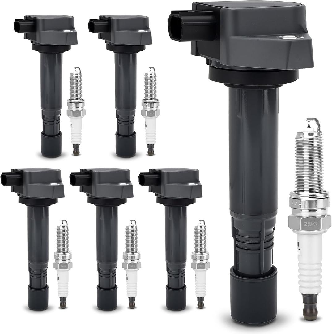 UF624 Ignition Coil & 97390 Double Iridium Spark Plug for Acura 10-13 MDX,13-15 RDX,10-13 ZDX/Honda 09-15 Pilot,09-14 Ridgeline 3.5L 3.7L Replaces# 30520-RN0-A01, E1124