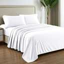 Mayfair Linen 100% Egyptian Cotton Sheets California King Size - 1000 Thread Count Cal King Sheets, 16" Deep Pocket Sateen Weave, Extra Soft, Cooling, Luxury Hotel Bed Sheet Set - White