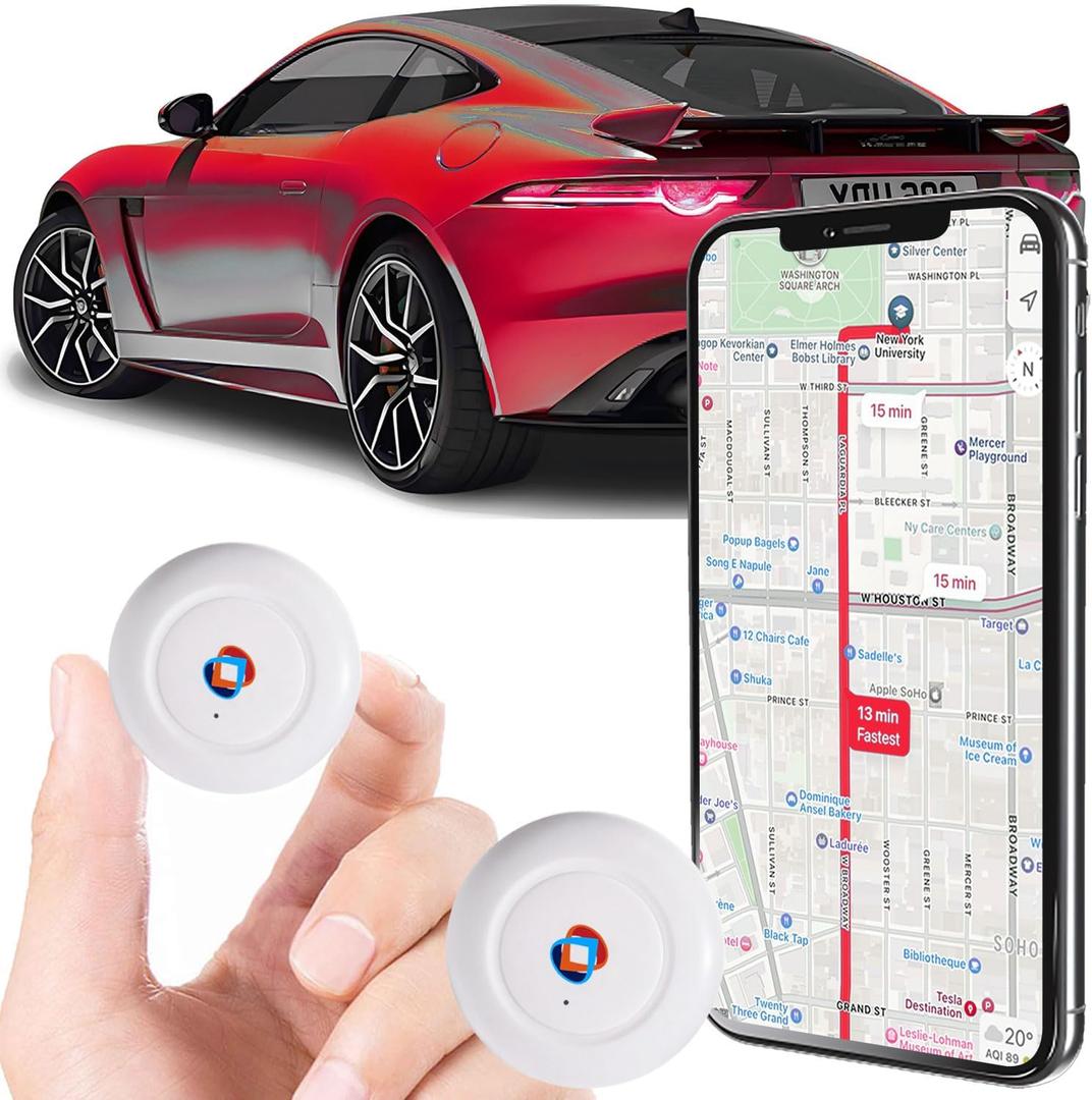 GPS Tracker for Vehicles, Cars, Trucks, Motorcycles, Real-Time Magnetic GPS Tracking Device, Long Standby No Monthly Fee, No SIM No Subscription, GPS Tracker for Pets, Dogs Kids Luggage Valuables