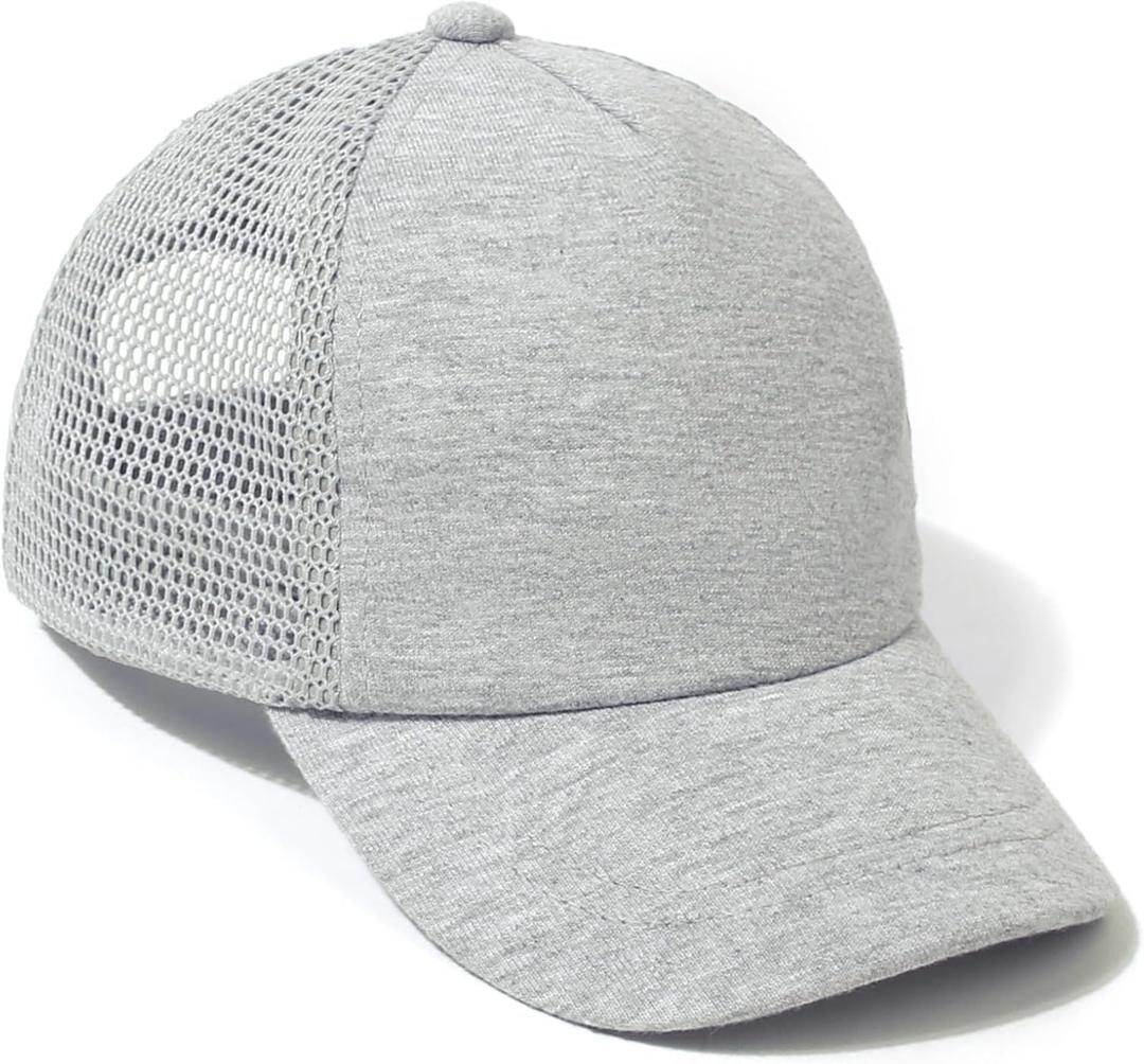 Peecabe Toddler Baseball Hat Novelty Boy Girl Sun Cap Flat Brim Kid Baseball Hats 6M-8Y (2-4T, Mesh Light Gray)