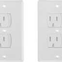 Bates- Self Closing Outlet Covers, 2.95" x 4.7", 2 Pack, White, Sliding Outlet Covers for Baby Proofing