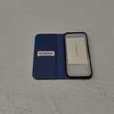 SHIELDON Wallet Case for iPhone 16 Pro 6.3", Genuine Leather 2 in 1 Book Magnetic RFID Blocking Card Slot Kickstand Wireless Charging Shockproof Cover Compatible with iPhone 16 Pro - Nappa Royal Blue