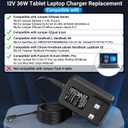 12V 3A Tablet Laptop Compatible with Jumper EZbook, Power Cord AC Adapter Fit for Jumper EZbook X3 X4 S4 S5 2 3 3S 3l Pro EZpad 6 Pro 3 Plus A5, for Chuwi HeroBook Ubook AeroBook LapBook for Trekstor