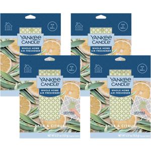 Yankee Candle Whole Home Air Freshener, Long Lasting Odor Eliminating Fragrance for Home, Continuous Room Freshener, Sage & Citrus (Pack of 4)