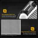DWVO Complete Radiator Compatible with 03 04 05 06 07 Honda Accord 3.0L V6