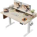 Veken 47x28 in Electric Standing Desk with Drawers, Adjustable Table, Wood, 47.2×28 Inch
