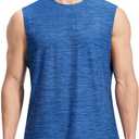 EZRUN Men's Workout Sleeveless Shirts UPF 50+ Summer Beach Swim Shirt Quick Dry Gym Muscle Fitness Running Tank Tops Size 3XL
