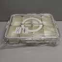 Amzcku Divided Serving Tray with Lid and Handle - Snackle Box Charcuterie Container for Portable Snack Platters - Clear Organizer for Candy, Fruits, Nuts, Snacks - Perfect for Party, Entertaining (1 pack 8 Compartments)