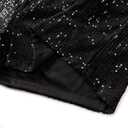Womens Sequins Shorts A Line High Waist Elastic Sparkly Night-Out Shorts Clubwear Party Short (Black, XS)