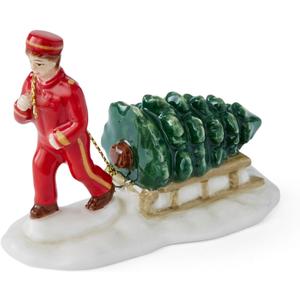 Spode Christmas Tree Miniature Village Bell Hop Figural Decoration, Holiday Figurine, Festive Tabletop Christmas Dcor, Seasonal Home & Holiday Decoration Accent for Display