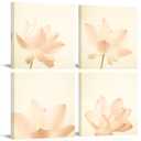 Canvbay Lotus Flower Wall Art Nature Pink Floral Blossoming Canvas Print Modern Artwork Wall DéCor Framed for Bedroom Yoga Meditation Spiritual Ready To Hang Decoration 12x12inchx4pcs