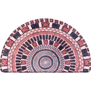 Semi Round Boho Bathmat Sun and Moon Fun Bath Mat Non Slip Washable Bathroom Decor Half Circle Bohemian Home Floor Doormat Semicircle Indoor Rug (Boho Eye, Short Pile)