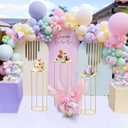 Bonastella Cylinder Stands for Party, 3PCS Cylinder Pedestal Stand, Cilindros Para Fiestas Cake Table Stand for Parties Metal Plant Stand Cylinder Tables for Parties Round Cylinder Stands for Party