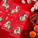 2 x Chinese New Year Red Envelopes Lunar New Year Envelopes Red Envelope Horse 2026 Li Xi Lucky Money Best Wishes Envelope Black Gold 36Pcs Small