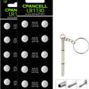 LR1130 AG10 Batteries, High Capacity SG10 389 189 Premium Alkaline Battery 1.5V Button Coin Cell Batteries (20 Count)