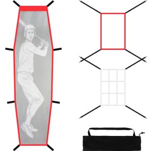 Strike Zone Net With Dummy Batter Training Aids, Softball Pitching Target for Baseball & Softball Accuracy Training, Applicable for Baseball, Lacrosse, Barrier of Backyard, Playground