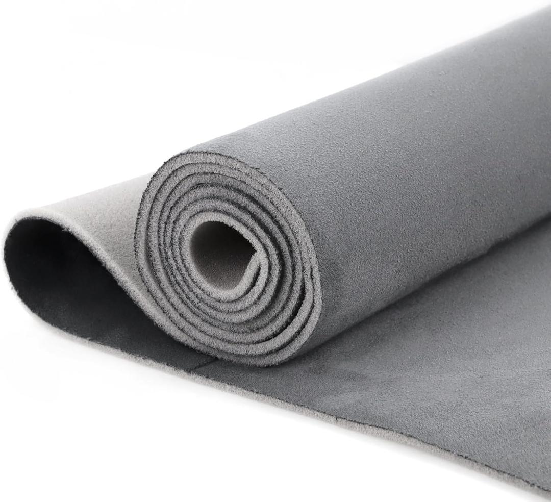 Kefly Gray Suede Headliner Fabric 54" L × 60" W with Foam Backing, Auto Suede Roof Top Fabric, Automotive Interior Roof Replacement Material for Car, SUV, Boat, Pickup, Truck, RV, Home Repair