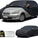 Hatchback Cover Outdoor Car Covers(Length up to 206 inch) Universal Fit for Honda Fit Honda Odyssey,Toyota Prius Sienna,Dodge Caravan,Lancer,Volvo V40 V60 etc Size H2(See Size Chart)