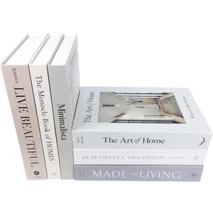 6PCS Decorative Books for Coffee Table-Faux Books for Decoration-Coffee Table Decor-Hardboard Fake Decorative Book for Bookshelf Home Decor Display
