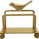 Metal Desktop Card Holder for Desk Decorative Business Card Display Stand for Countertop Bird Design Golden 1 Pack