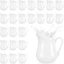 Nuanchu 24 Pcs 4.5 oz Small Creamer Milk Pitcher, Classic White Porcelain Creamer with Handle, Ceramic Maple Syrup Dispenser, Coffee Dairy Container for Milk Sauce Salad, Microwave (EXP 10/07/26)