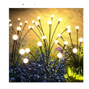 Solar Lights Outdoor - Upgraded 4-Pack of 32 LEDs Solar Garden Light,IP65 Waterproof Outdoor Decor Solar Firefly Lights for Yard,Pathway Decoration,Unique Gifts for Women and Grandma (Warm White)