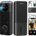 Video Smart Lock with Camera & Doorbell, 6-in-1 Keyless Entry Door Lock with Fingerprint, IP65 Waterproof, App Remote, Built-in WiFi Smart Deadbolt for Front Door (6-in-1 Intelligent Door Lock)