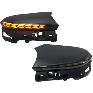 HIGH FLYING for Toyota Camry 2018-2024 Car LED Side Mirrors Sequential Dynamic Turn Signal Lights Indicator Set of a Pair Smoked Black Type A (Only Fit No Turn Signal Lights)