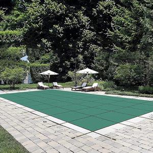 VEVOR Inground Pool Safety Cover, 16 ft x 32 ft Rectangular Winter Pool Cover, Triple Stitched, High Strength Mesh PP Material with Good Rain Permeability (Fit 16x32ft Pools) (Green)
