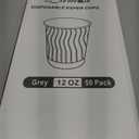 Lamosi 12 oz Insulated Coffee Cups Disposable - 50 Count Grey Paper Coffee Cups No Lids 12oz, Corrugated Ripple Wall Design for Hot Cold Drinks (Gray)