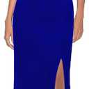 WOOSEA Women Sleeveless High Neck Sexy Split Evening Cocktail Party Maxi Long Formal Dress Royal Blue, XL 