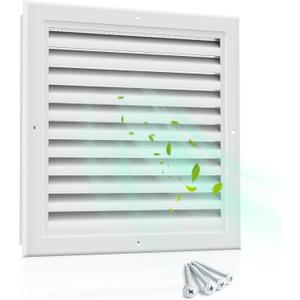 18" X 18" Attic Vent Aluminum Gable Vents for Houses Gable Vent Shed Vents Cover Exterior with Screen Mesh Alloy Wall Vent Ventilation for Home Garage Attic Ceiling - Vent Opening: 16" x 16" White