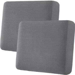 H.VERSAILTEX Super Stretch Individual Seat Sofa Covers Couch Cushion Covers Slipcover Sets Thick Jacquard Textured Twill Fabric (2 Piece Large, Grey)