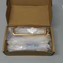 10 Pack Hole Center 5''(128mm) Brushed Brass Kitchen Cabinet Pulls.Zinc Alloy Solid Round Cabinet Handle Drawer Pull Modern Hardware for Bar