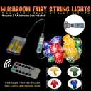 Mushroom Dcor Fairy String Lights-3D Mushroom Lights USB Plug in or Battery Operated 7ft 20 LED with Timer and Dimmer- Mushroom Gifts Cottage Core Decoration for Christmas Bedroom
