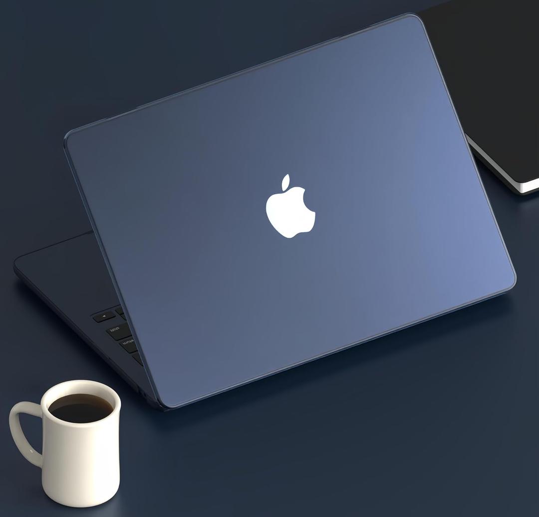 KEROM Midnight Case for MacBook Air 15 inch M4 2025 2024 2023 M3 M2 A3241 A3114 A2941, MacBook Air M4 15 inch Case, Frosted Matte Plastic Hard Shell & Keyboard Cover for Mac Air 15, Midnight Clear