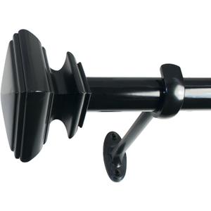 Decopolitan 7/8-Inch Square Curtain Rod Set, 18 to 36-Inch, Black Espresso