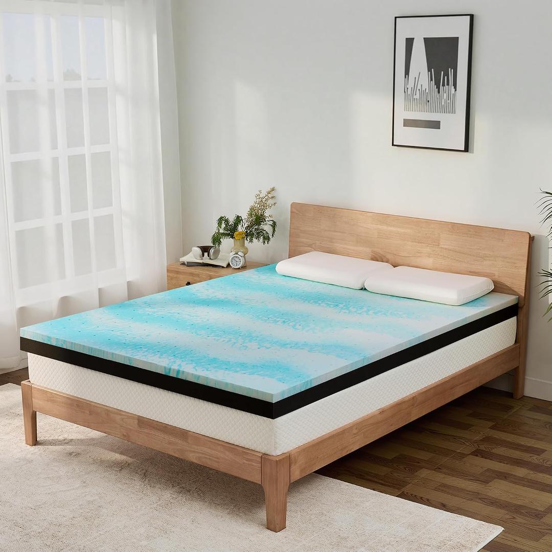 Firm to Extra Firm Mattress Topper King Size 3 Inch, Pain Relieving Foam Bed Topper for Extra Support, Gel Memory Foam&High-Density Foam Mattress Pad, CertiPUR-US Certified