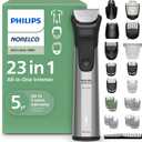 Norelco Philips All-in-One 7000 Series 23-Piece Trimmer - Electric Shaver and Clipper for Face, Beard, Head & Body, Self-Sharpening Titanium Blades, 26 Length Settings (0.5-16 mm), MG7970/49